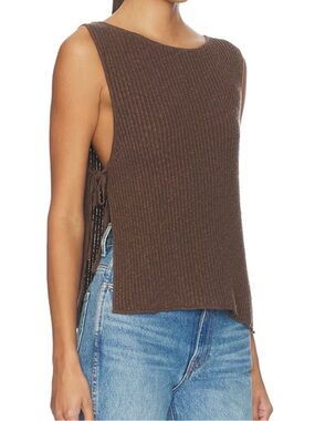 FP Beach Lizzie Sweater Top In Carafe Brown Knit Free People XS